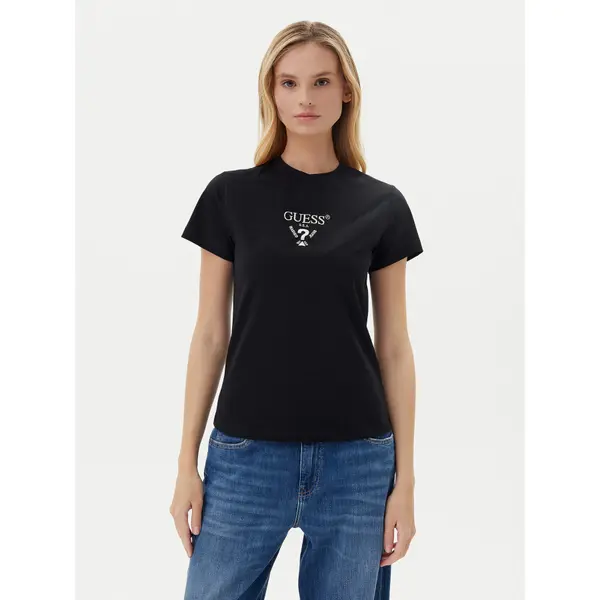 Guess Guess T-shirt V4YI21 KCDH1 Crna Slim Fit
