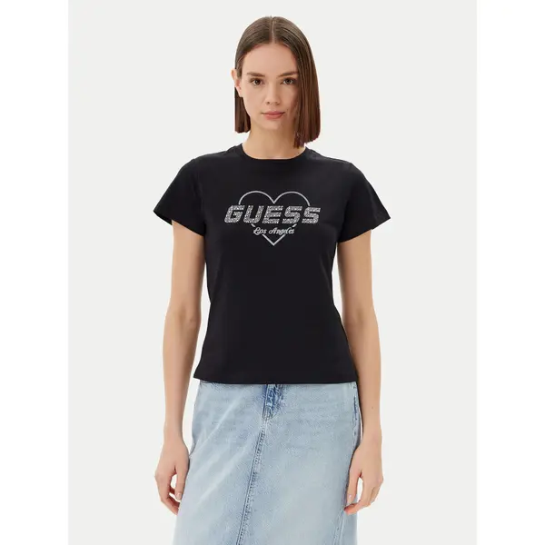 Guess Guess T-shirt V5GI10 K9RM1 Crna Regular Fit