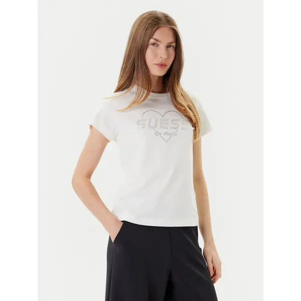 Guess Guess T-shirt V5GI10 K9RM1 Écru Regular Fit