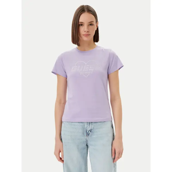Guess Guess T-shirt V5GI10 K9RM1 Ljubičasta Regular Fit
