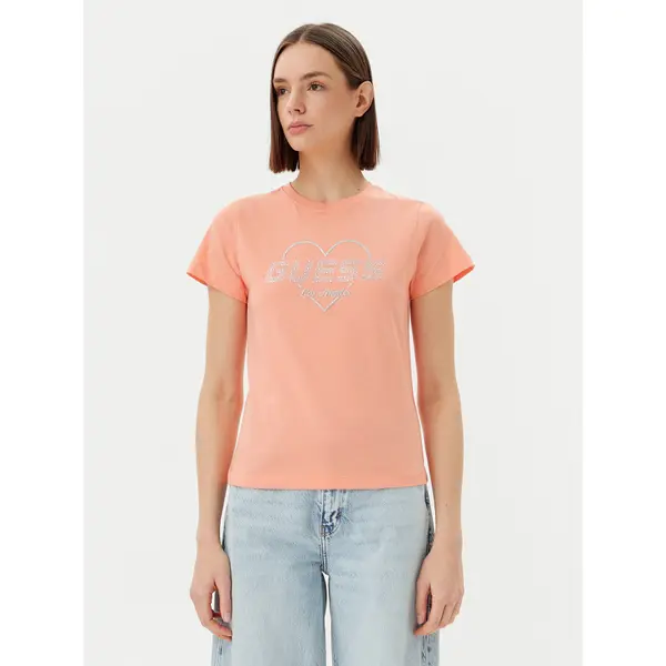 Guess Guess T-shirt V5GI10 K9RM1 Narančasta Regular Fit