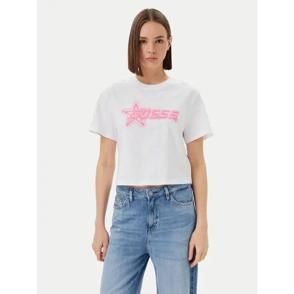 Guess Guess T-shirt V5GI12 K9RM1 Bijela Boxy Fit