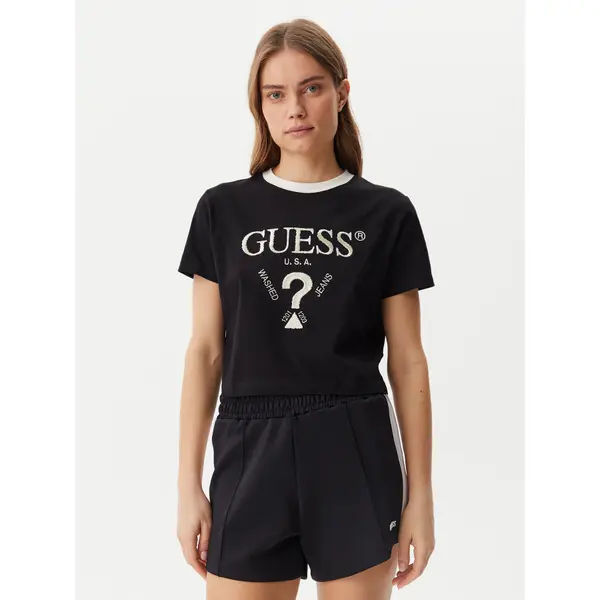 Guess Guess T-shirt V5GI18 I3Z14 Crna Regular Fit