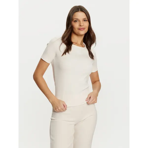 Guess Guess T-shirt V5RI04 KCLH0 Écru Regular Fit