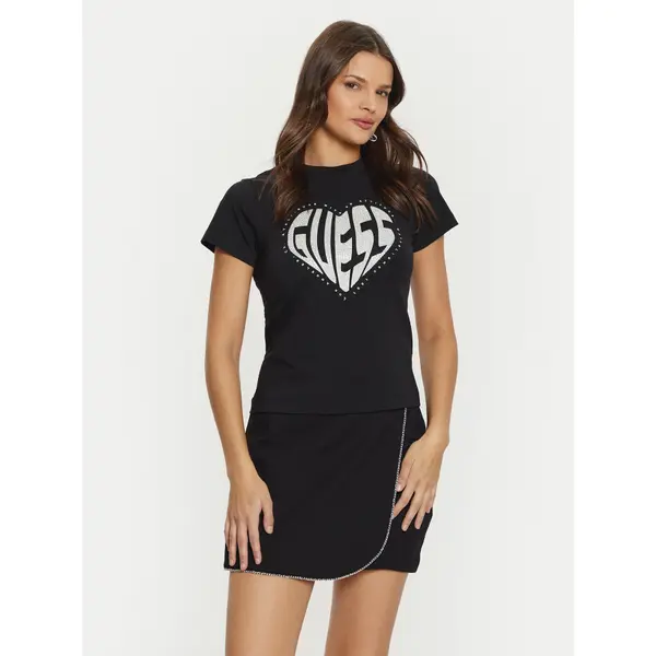Guess Guess T-shirt V5RI08 J1314 Crna Slim Fit
