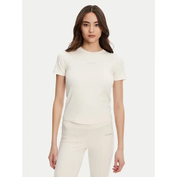 Guess Guess T-shirt V5RI10 KCD02 Écru Regular Fit