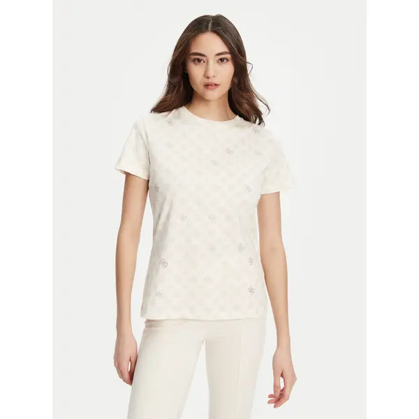 Guess Guess T-shirt V5YI04 I3Z14 Écru Regular Fit