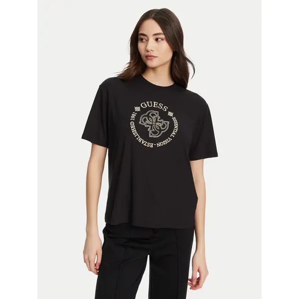 Guess Guess T-shirt V5YI05 KCOA2 Crna Regular Fit