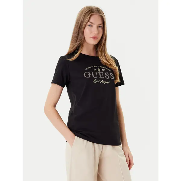 Guess Guess T-shirt V5YI13 J1314 Crna Regular Fit