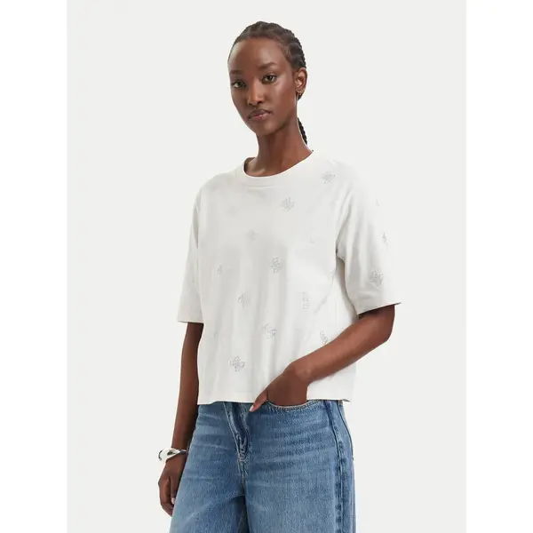 Guess Guess T-shirt V6GI18 K2985 Krem Regular Fit