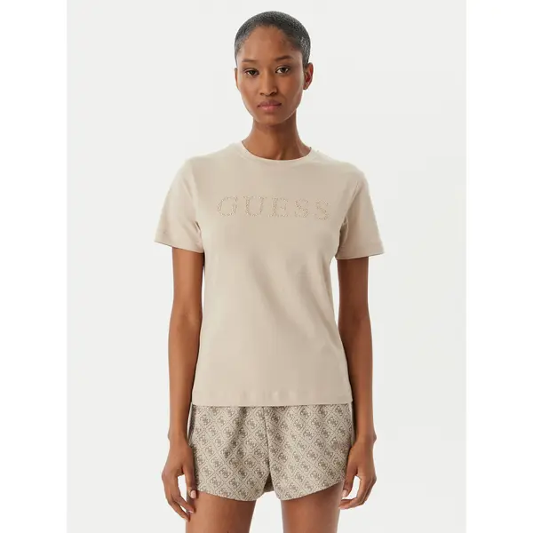 Guess Guess T-shirt V6RI20 J1314 Bež Regular Fit