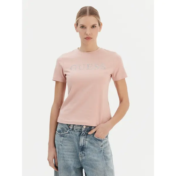 Guess Guess T-shirt V6RI20 J1314 Ružičasta Regular Fit