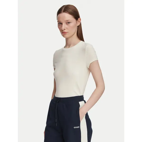Guess Guess T-shirt V6YI24 K4787 Svijetlo bež Slim Fit