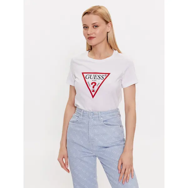 Guess Guess T-shirt W1YI1B I3Z14 Bijela Slim Fit