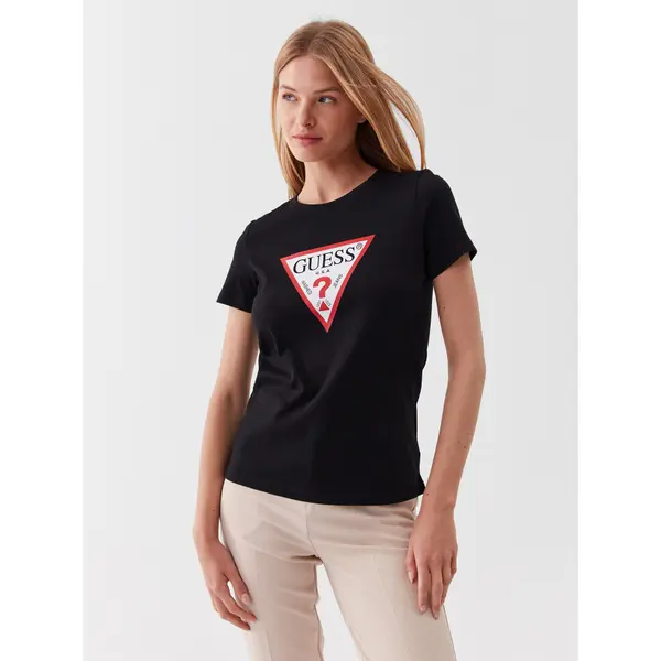 Guess Guess T-shirt W1YI1B I3Z14 Crna Slim Fit