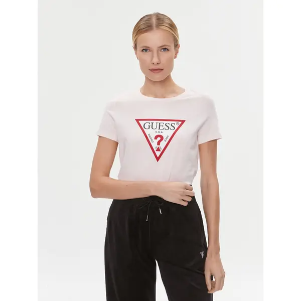 Guess Guess T-shirt W1YI1B I3Z14 Ružičasta Slim Fit
