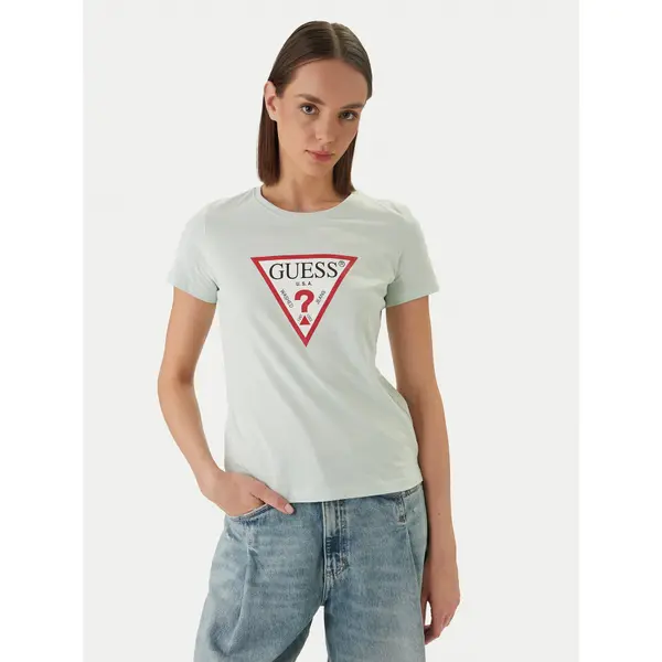 Guess Guess T-shirt W1YI1B I3Z14 Zelena Regular Fit