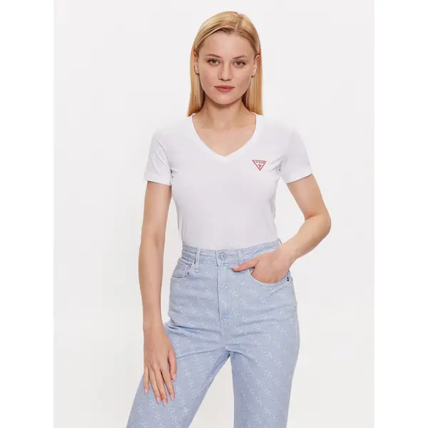 Guess Guess T-shirt W2YI45 J1314 Bijela Slim Fit