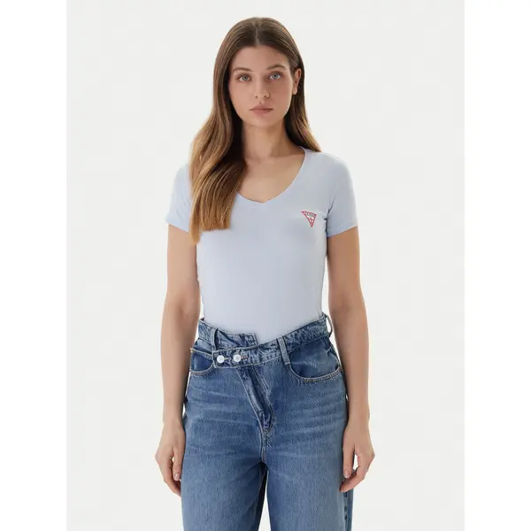 Guess Guess T-shirt W2YI45 J1314 Svijetloplava Slim Fit