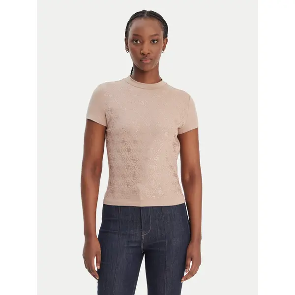 Guess Guess T-shirt W4BI26 J1314 Bež Regular Fit