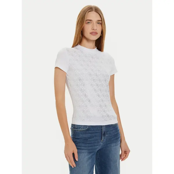 Guess Guess T-shirt W4BI26 J1314 Bijela Slim Fit