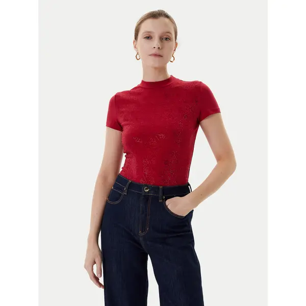Guess Guess T-shirt W4BI26 J1314 Tamnocrvena Regular Fit