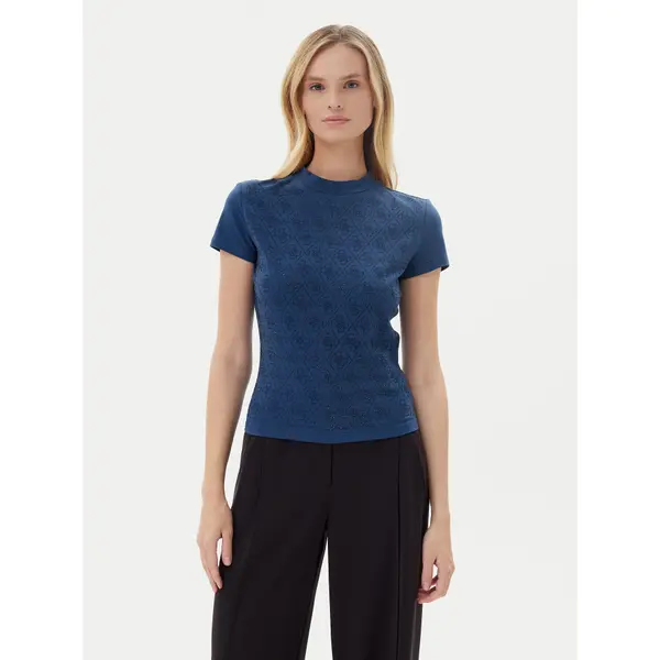 Guess Guess T-shirt W4BI26 J1314 Tamnoplava Slim Fit