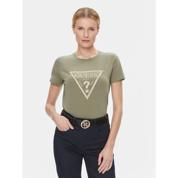 Guess Guess T-shirt W4RI69 J1314 Zelena Regular Fit
