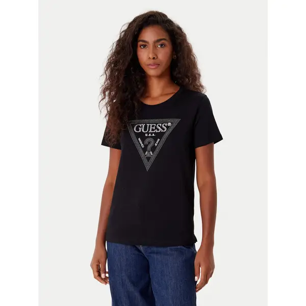 Guess Guess T-shirt W5BI18 I3Z14 Crna Regular Fit