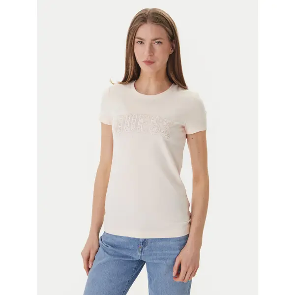 Guess Guess T-shirt W5GI04 J1314 Ružičasta Slim Fit