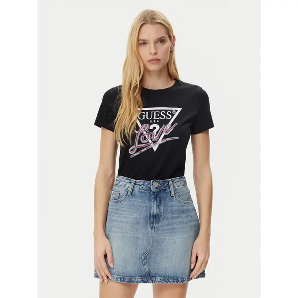 Guess Guess T-shirt W5GI05 I3Z14 Crna Regular Fit