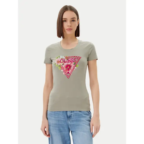 Guess Guess T-shirt W5GI10 J1314 Zelena Slim Fit