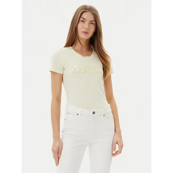 Guess Guess T-shirt W5GI17 J1314 Žuta Slim Fit