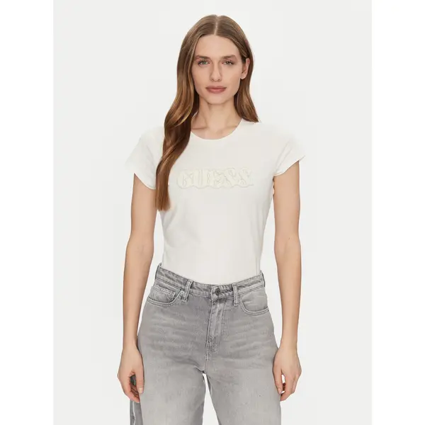 Guess Guess T-shirt W5GI42 J1314 Écru Regular Fit