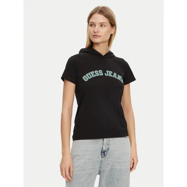 Guess Guess T-shirt W5GP28 J1314 Crna Regular Fit