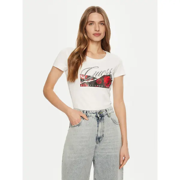 Guess Guess T-shirt W5RI03 J1314 Bijela Regular Fit