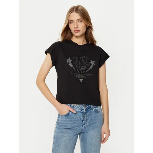 Guess Guess T-shirt W5RI06 I3Z14 Crna Regular Fit