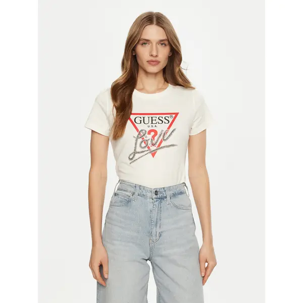 Guess Guess T-shirt W5RI10 I3Z14 Écru Regular Fit