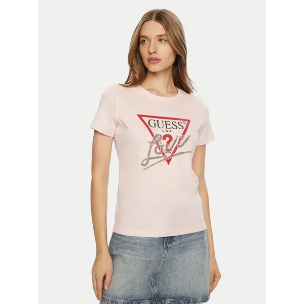 Guess Guess T-shirt W5RI10 I3Z14 Ružičasta Regular Fit