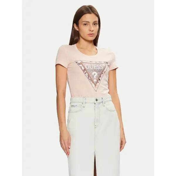 Guess Guess T-shirt W5RI22 J1314 Écru Regular Fit