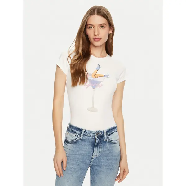 Guess Guess T-shirt W5RI29 KA0Q1 Bijela Regular Fit