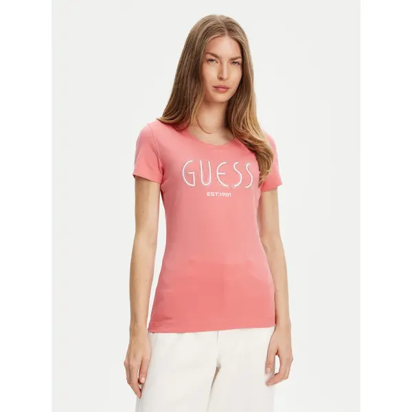 Guess Guess T-shirt W5YI05 J1314 Ružičasta Regular Fit