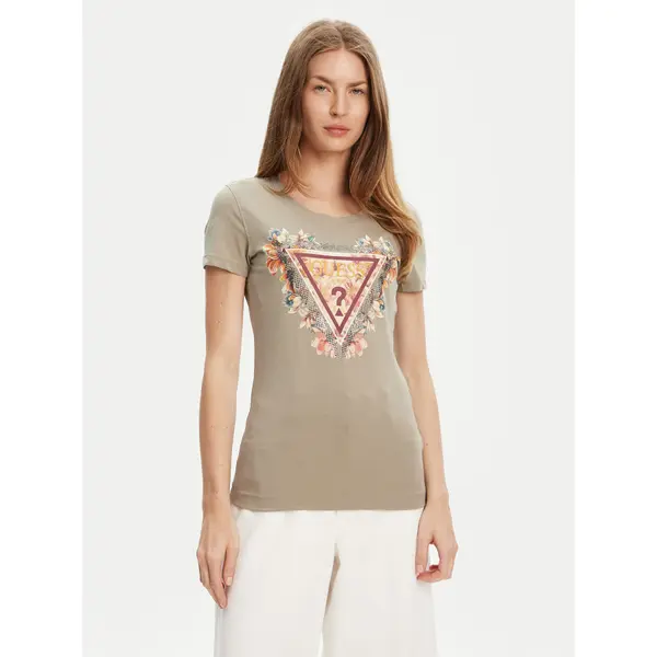 Guess Guess T-shirt W5YI08 J1314 Zelena Regular Fit