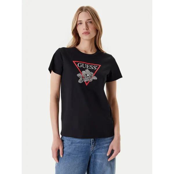 Guess Guess T-shirt W5YI38 I3Z14 Crna Regular Fit