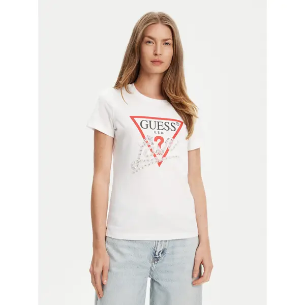 Guess Guess T-shirt W5YI40 I3Z14 Bijela Regular Fit