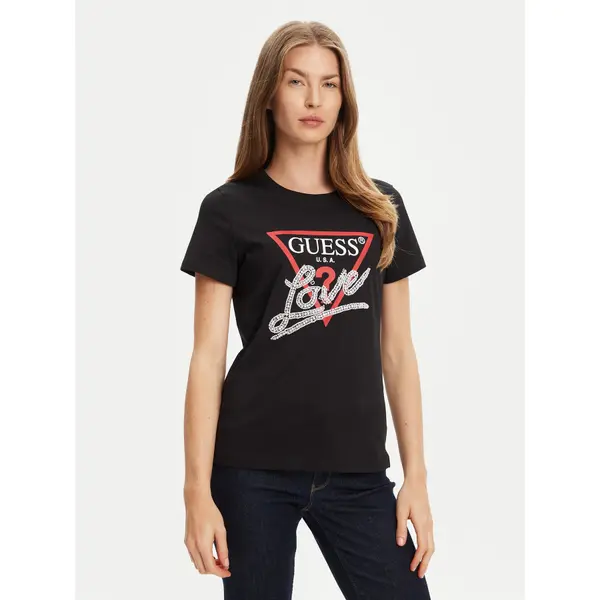 Guess Guess T-shirt W5YI40 I3Z14 Crna Regular Fit
