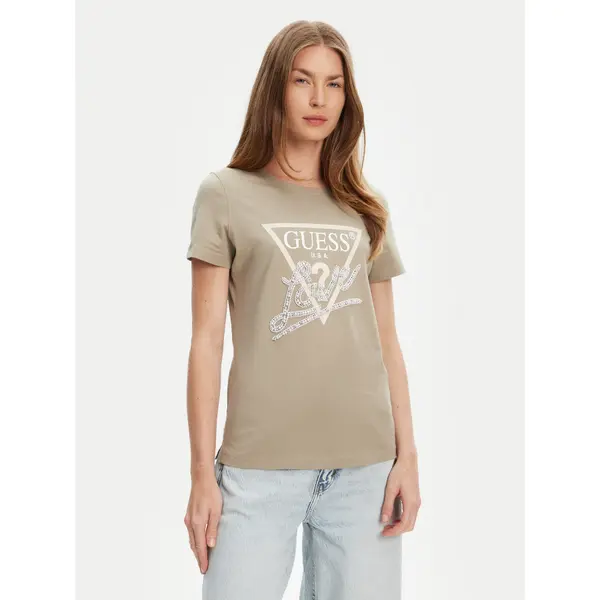 Guess Guess T-shirt W5YI40 I3Z14 Zelena Regular Fit