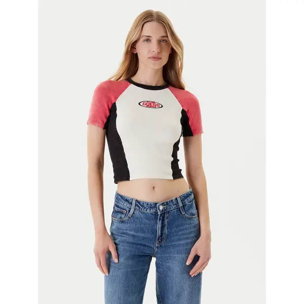 Guess Guess T-shirt W5YR44 Z2YJ2 Écru Regular Fit