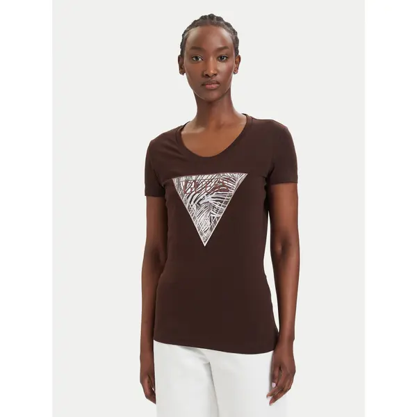 Guess Guess T-shirt W6GI19 K3042 Smeđa Regular Fit