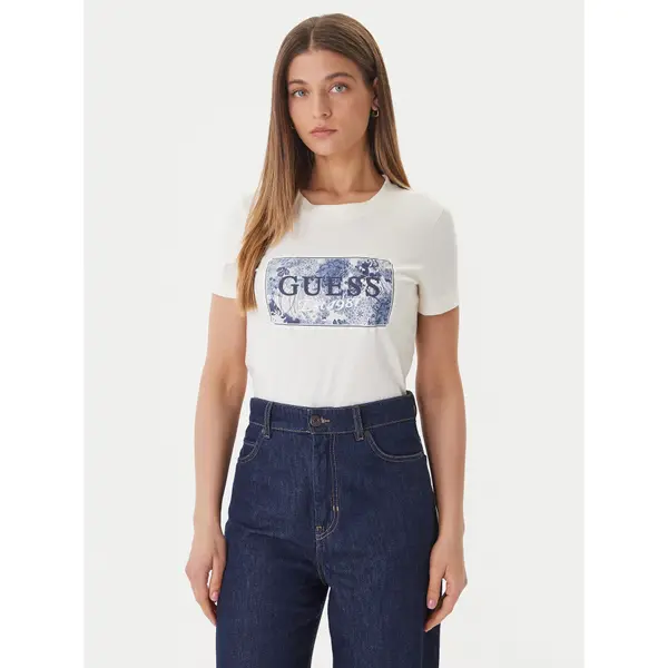 Guess Guess T-shirt W6GP02 K2753 Écru Regular Fit